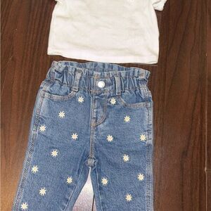 GAP Kids Blue Jeans with Floral Embroidery